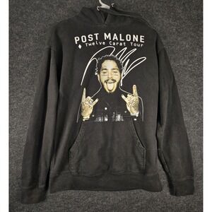Post Malone Twelve Carat Tour Hoodie Black Men's Size M